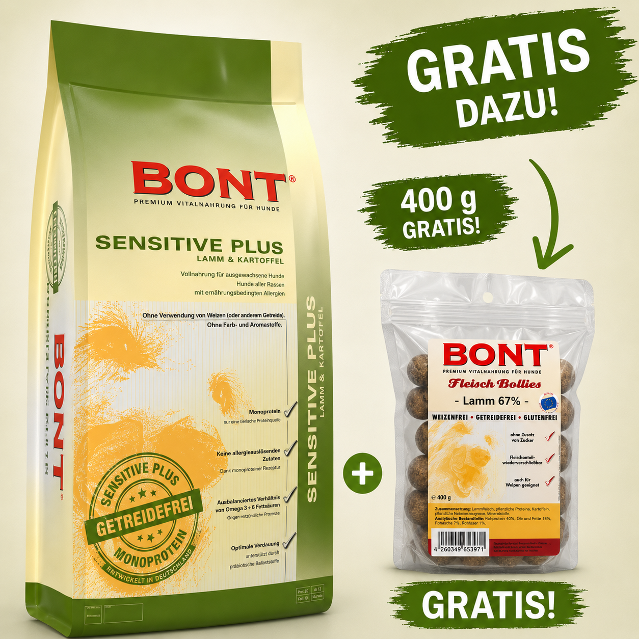 BONT Sensitive Plus Lamm-Kartoffel + GRATIS Aktion