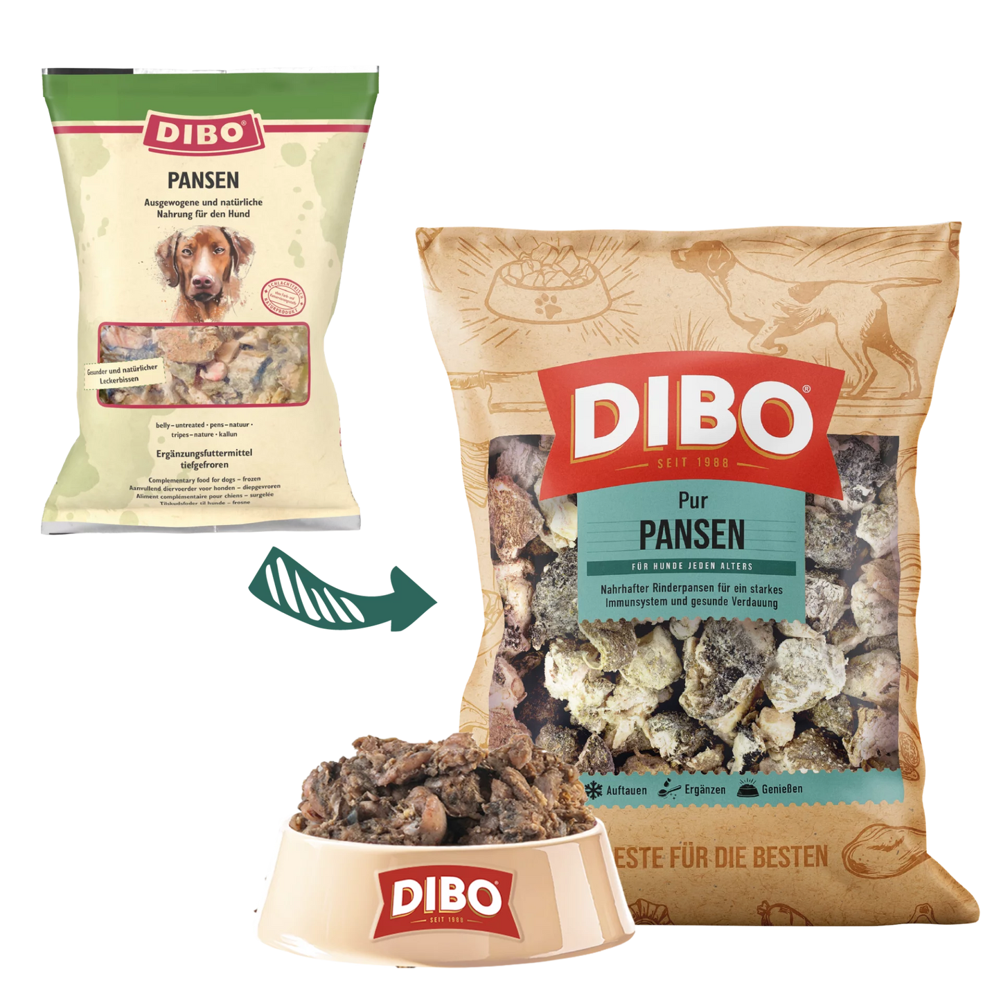 DIBO Pansen BARF Frostfutter tiefgekühlt 2 kg