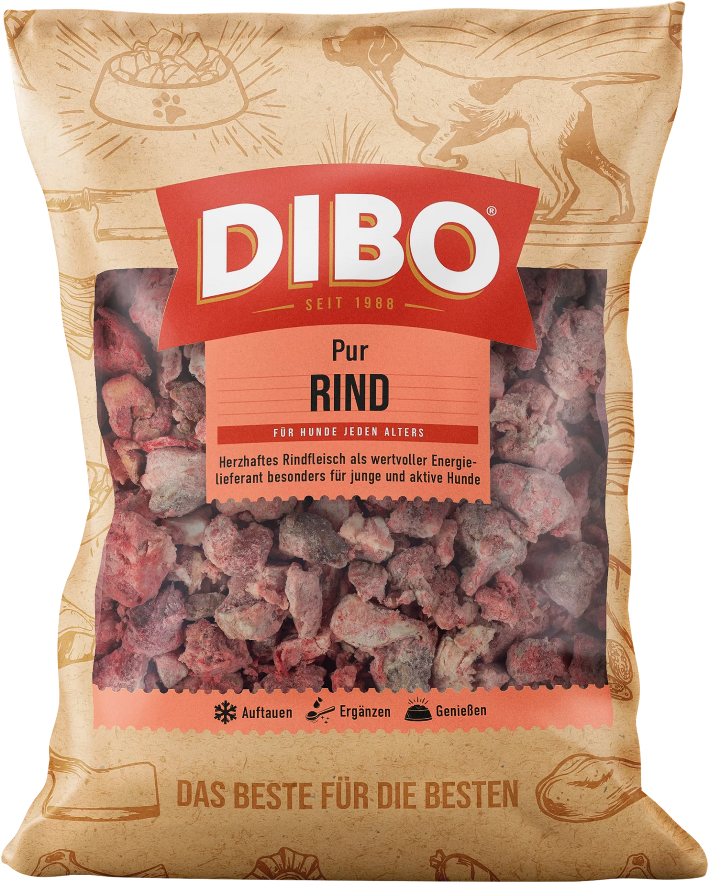 DIBO Rind BARF Frostfutter tiefgekühlt 2 kg