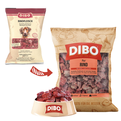 DIBO Rind BARF Frostfutter tiefgekühlt 2 kg