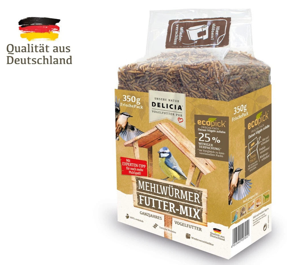 Delicia Mehlwürmer Futter-Mix Frische-Pack