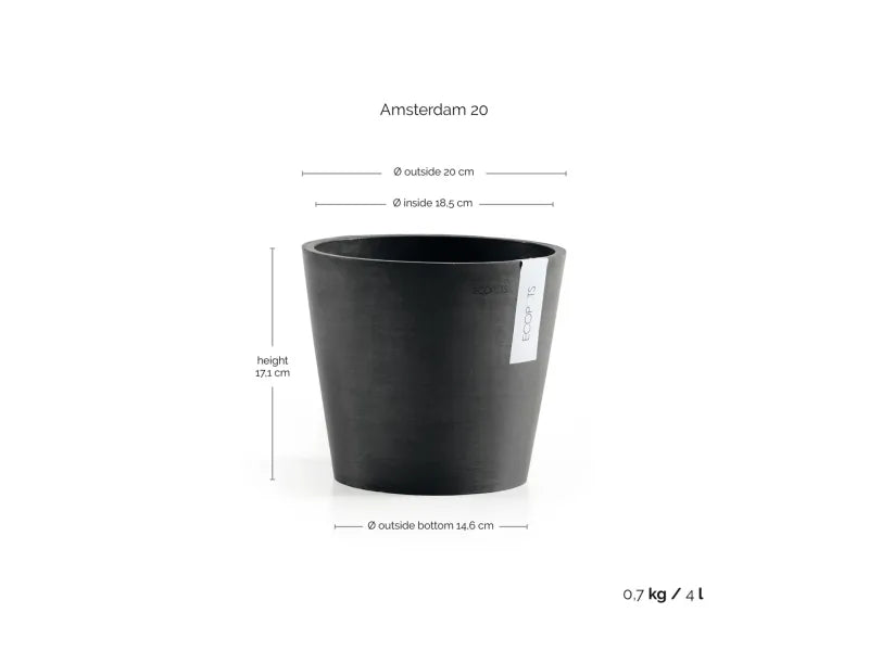 Ecopots Amsterdam runder Pflanztopf ø 20cm