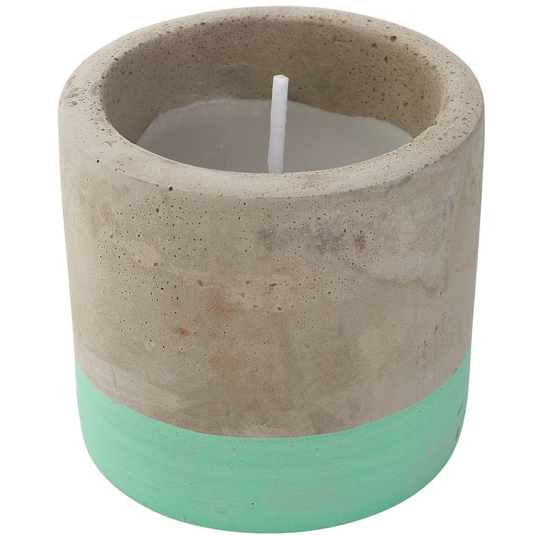 Favorite Party Candle Small in Concrete Look with Mint Finish