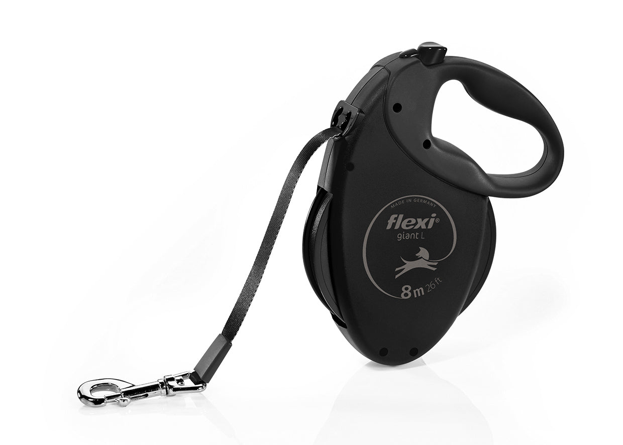 Flexi Giant BLACK EDITION L - 8 Meter Gurtleine - Für Hunde bis 50 kg