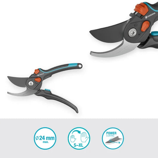 GARDENA Gartenschere PremiumCut Pro Flex, Bypass, Grünholz, 24 mm Schneiddurchmesser