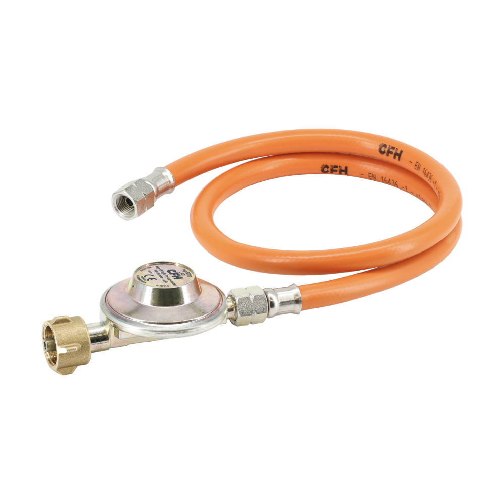 CFH Gasdruckregler 50 mbar mit 80 cm Gasschlauch DRS 452