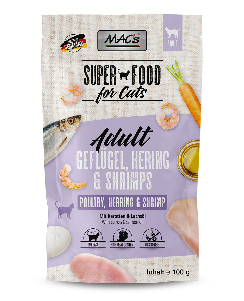 MAC's Cat Pouchpack Geflügel,Hering und Shrimps