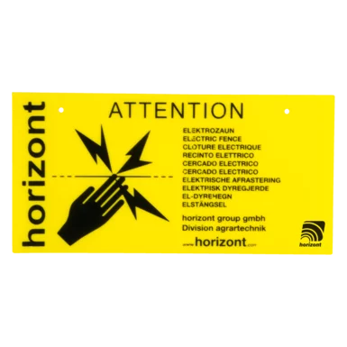 Horizont Warnschild Elektrozaun international, 4 Stück