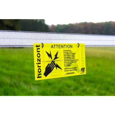 Horizont Warnschild Elektrozaun international, 4 Stück