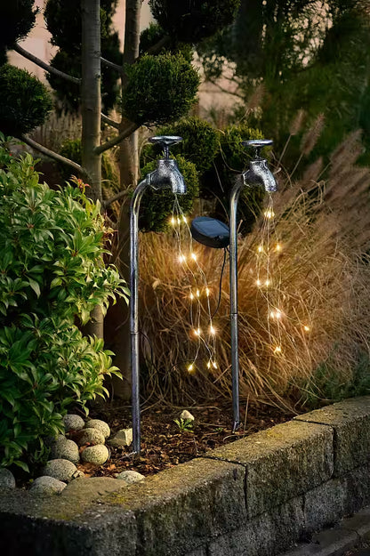 IC GW LED Solar Deko Wasserhahn 2er Set