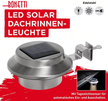 LED Solar Gutter Light 2-piece set BONETTI Mailorderbox + Sticker