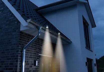 LED Solar Dachrinnenleuchte 2er-Set BONETTI Mailorderbox + Sticker