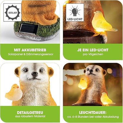 EASYmaxx Solarleuchte Erdmännchen mit Vogeltränke