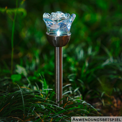 LED Solar Rose Garden Stake