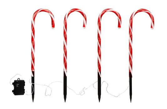 Innocom LED Zuckerstangen Gartenstecker 4er