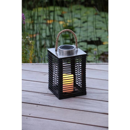 LED Outdoor Lantern in Rattan Look, Solar Powered, incl. Battery