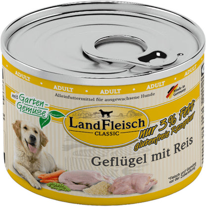 LandFleisch Dog Classic Geflügel mit Reis