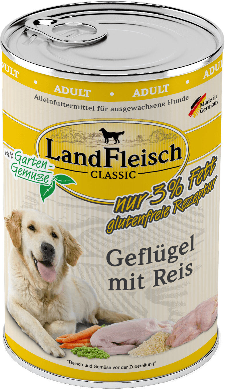 LandFleisch Dog Classic Geflügel mit Reis