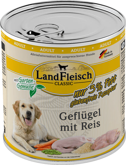 LandFleisch Dog Classic Geflügel mit Reis