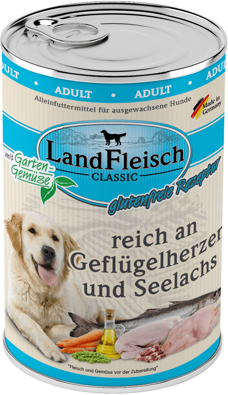 LandFleisch Dog Classic Geflügelherzen & Seelachs