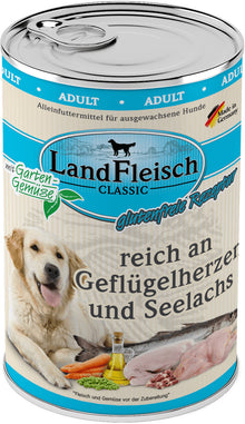 LandFleisch Dog Classic Geflügelherzen & Seelachs