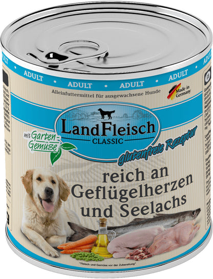 LandFleisch Dog Classic Geflügelherzen & Seelachs