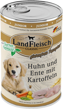 LandFleisch Dog Classic Junior Huhn, Ente und Kartoffel