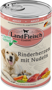 LandFleisch Dog Classic Rinderherz mit Nudeln