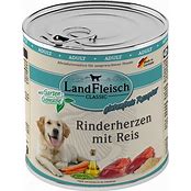 LandFleisch Dog Classic Rinderherzen mit Reis