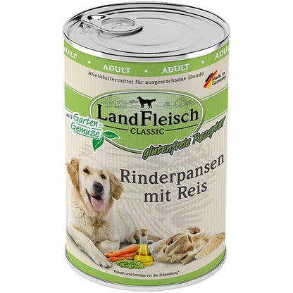 LandFleisch Dog Classic Rinderpansen mit Reis und Gartengemüse