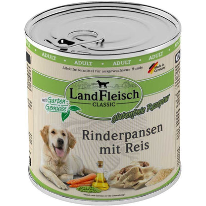 LandFleisch Dog Classic Rinderpansen mit Reis und Gartengemüse