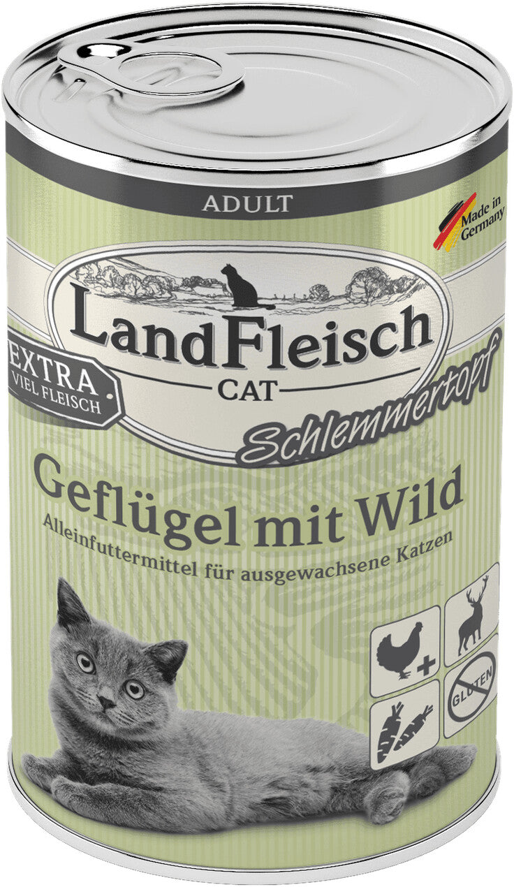 Landfleisch Adult Cat Schlemmertopf Geflügel & Wild Nassfutter