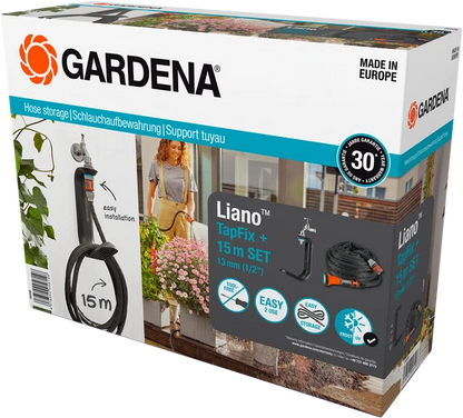 GARDENA Liano™ Schlauchaufbewahrung TapFix + 15 m Liano™ Set