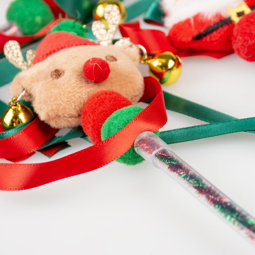 duvoplus Weihnachtsspielstock seidig, lustiges Weihnachtsspielzeug für Ihre Katze