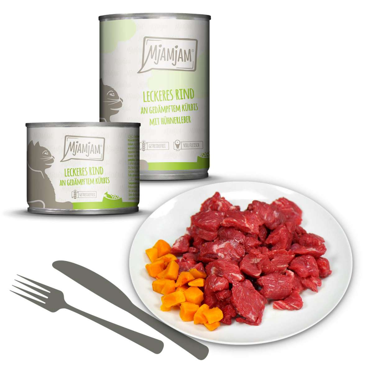 MjAMjAM Cat - delicious beef with steamed pumpkin
