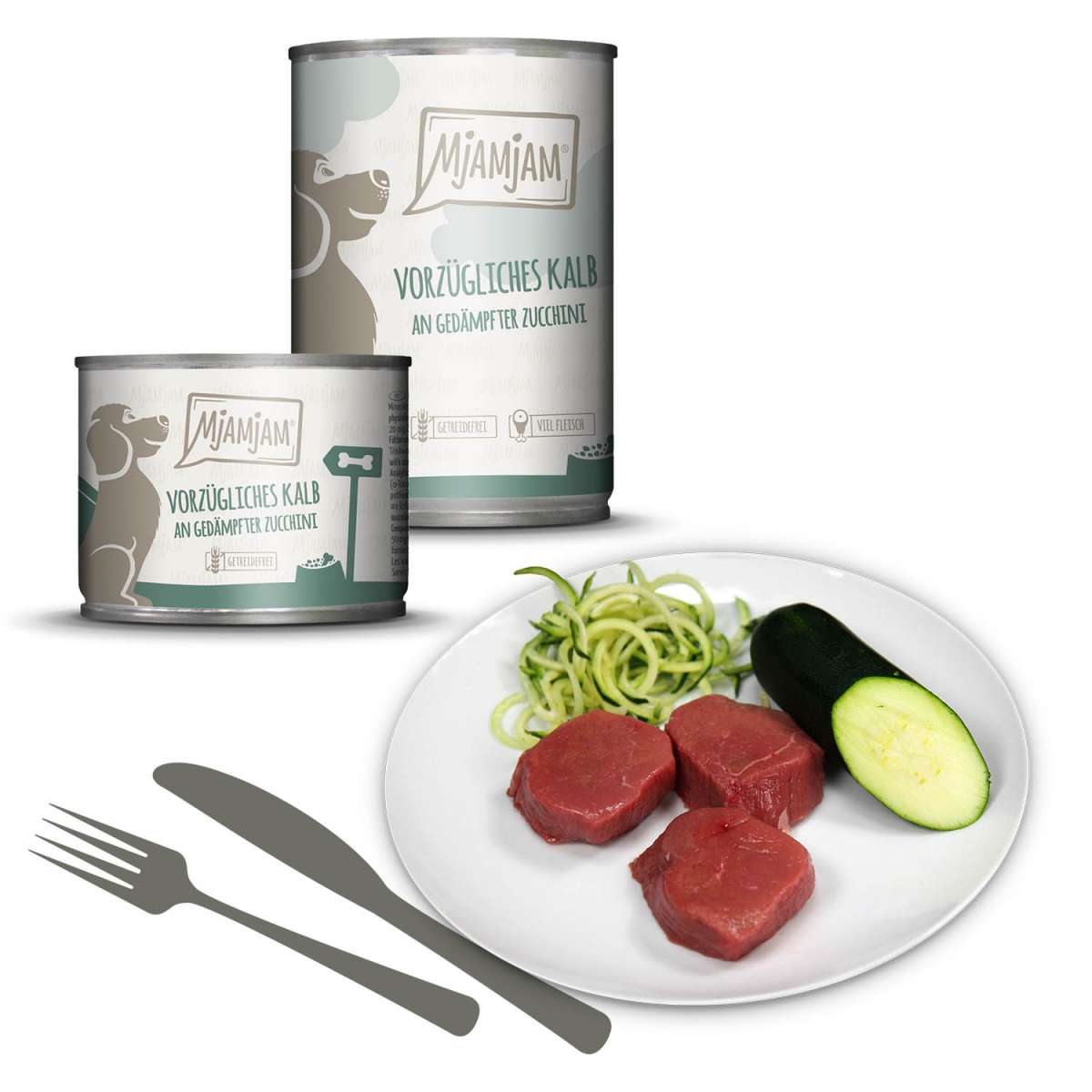 MjAMjAM - exquisite veal with steamed zucchini