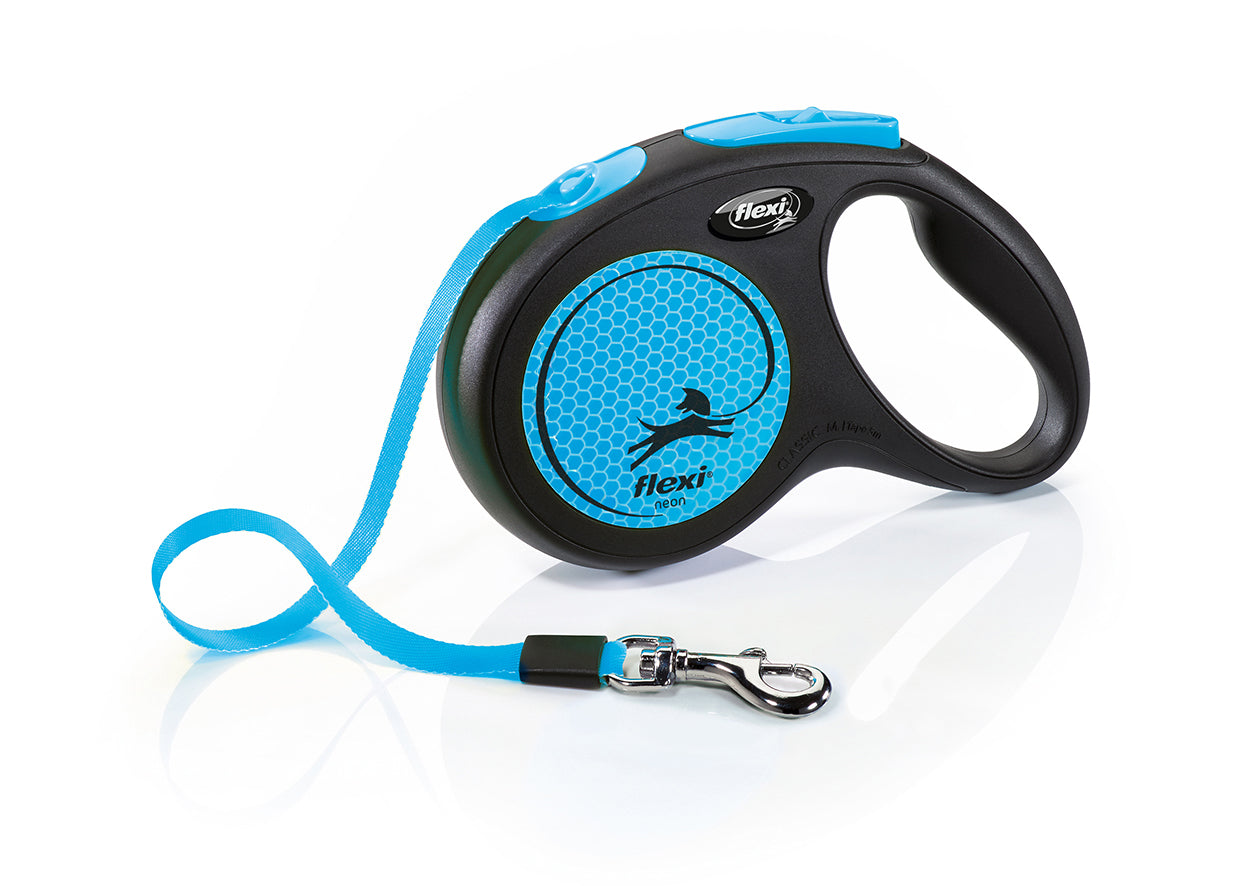 Flexi NEW Neon M - 5 Meter Reflex Gurtleine - Für Hunde bis 25 kg