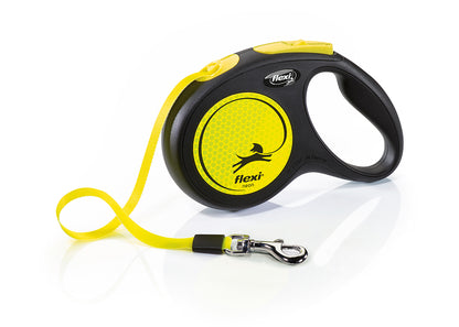 Flexi NEW Neon M - 5 Meter Reflex Gurtleine - Für Hunde bis 25 kg