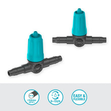 GARDENA Micro-Drip-System Adjustable In-Line Drip Head 0-15 l/h - Contents: 10 in-line drip heads, 1 end cap