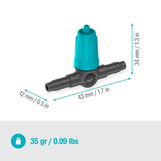 GARDENA Micro-Drip-System Adjustable In-Line Drip Head 0-15 l/h - Contents: 10 in-line drip heads, 1 end cap