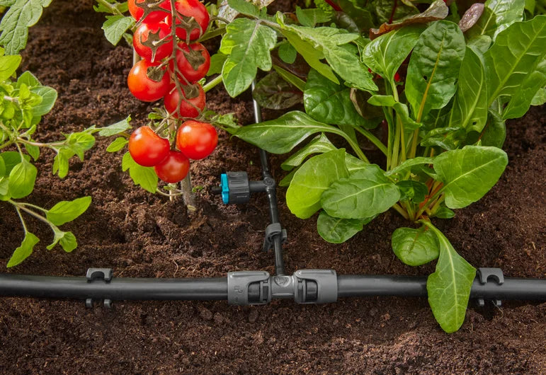 GARDENA Micro-Drip-System Adjustable In-Line Drip Head 1-8 l/h, pressure-equalizing - Contents: 5 In-Line Drip Heads, 1 End Cap