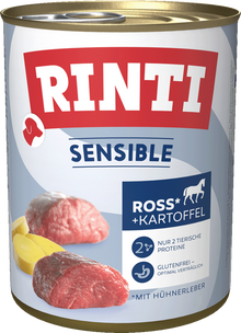 Rinti Sensible Horse, Chicken Liver + Potato - Can