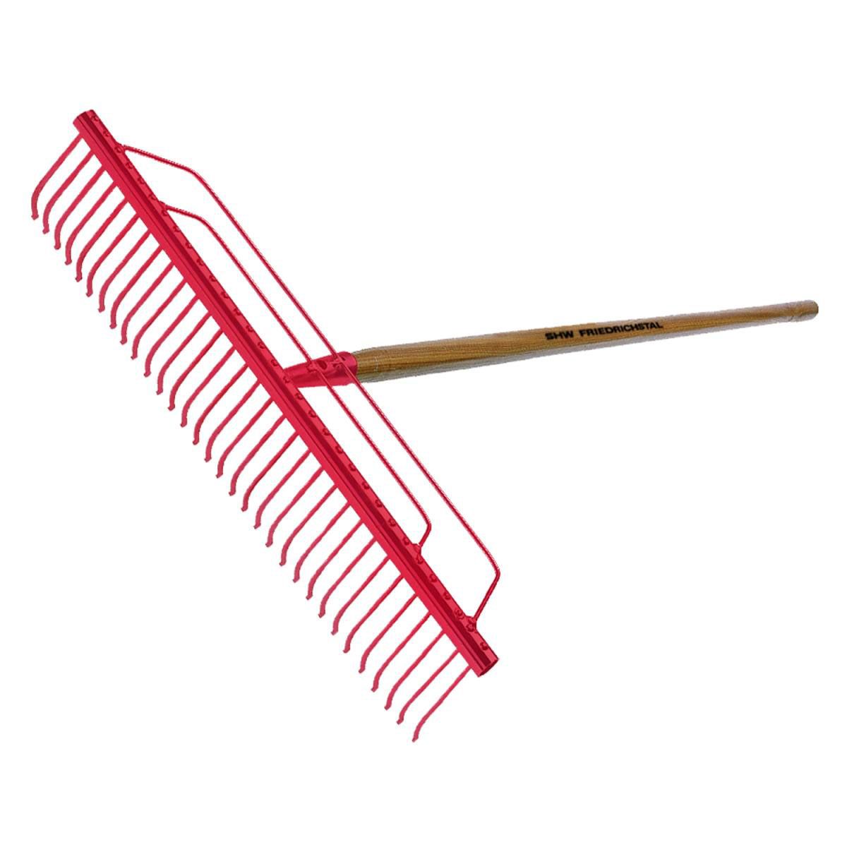 SHW Friedrichstal Lawn Rake 70cm / 40 Tines, with 2 Side Braces and 180 cm Handle