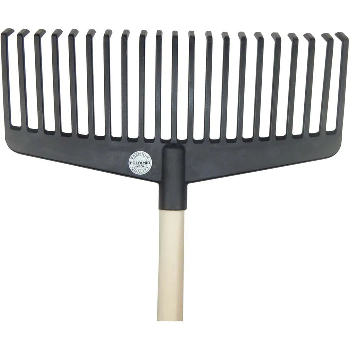 Nylon broom, black, 21-tine with handle