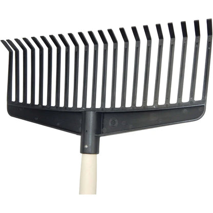 Nylon broom, black, 21-tine with handle