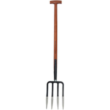 SHW Rex digging fork, small with ash T-handle