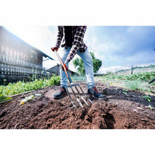 SHW Rex digging fork, small with ash T-handle