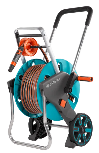 GARDENA Schlauchwagen CleverRoll M Easy Set, Schlauchhalter mit, Schlauch, Systemteilen, Spritze