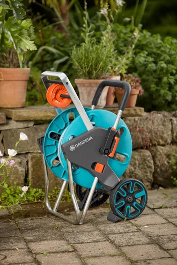 GARDENA Schlauchwagen CleverRoll M Easy Set, Schlauchhalter mit, Schlauch, Systemteilen, Spritze