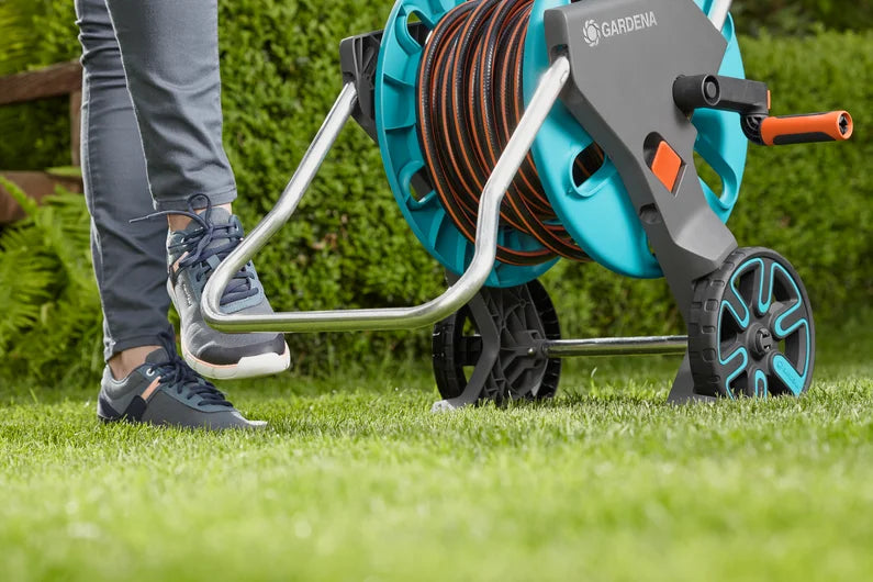 GARDENA Schlauchwagen CleverRoll M Easy Set, Schlauchhalter mit, Schlauch, Systemteilen, Spritze